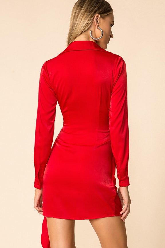 superdown Nia Sequin Fringe Dress in Red