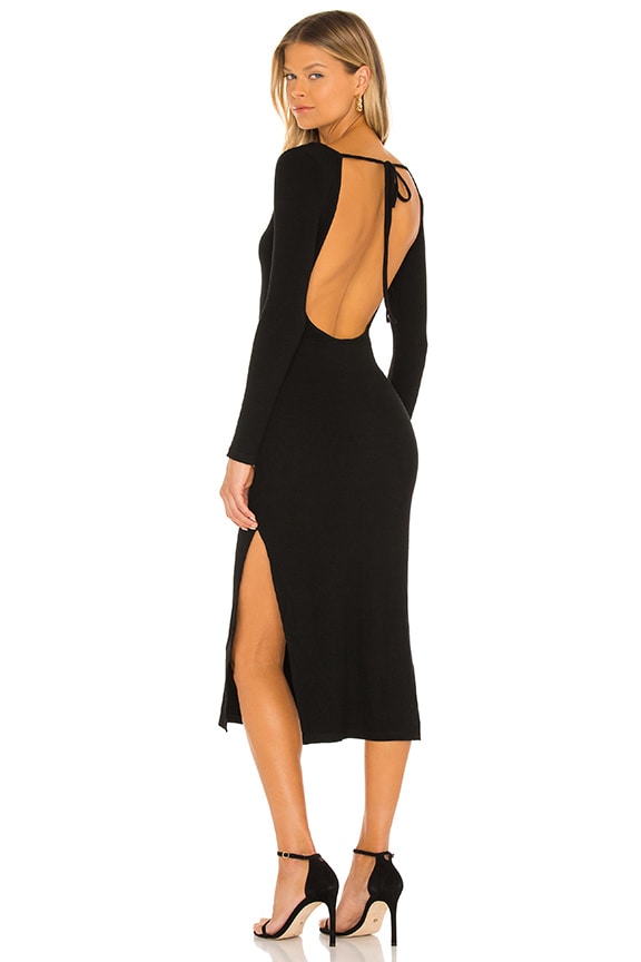 Image 1 of Gina Backless Midi Dress in Black