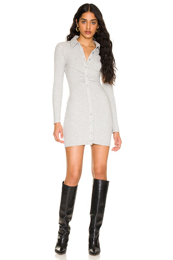 Image 1 of Ramona Ruched Dress in Heather Grey