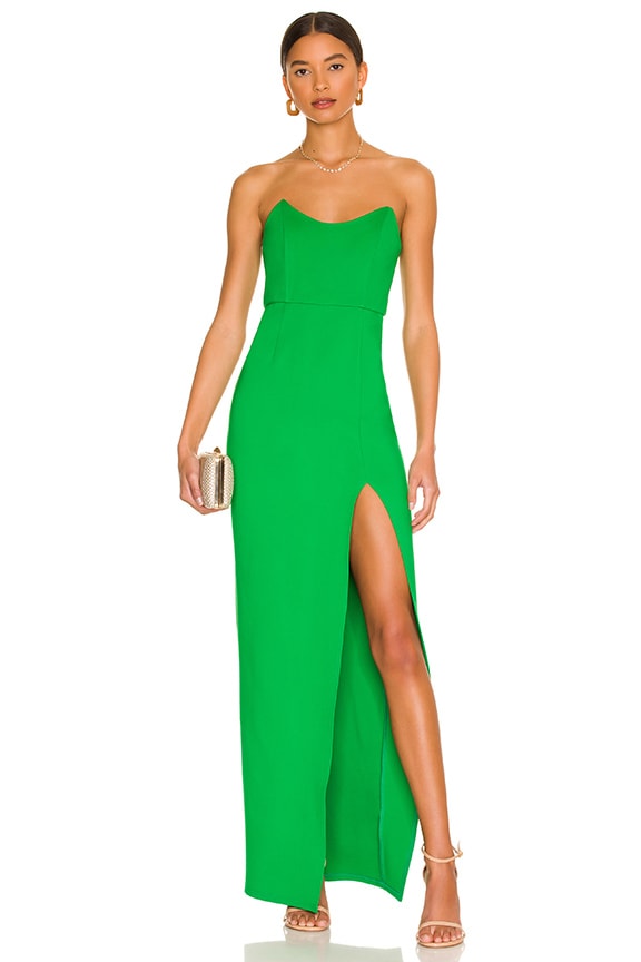 Image 1 of Ryleigh Strapless Maxi Dress in Green