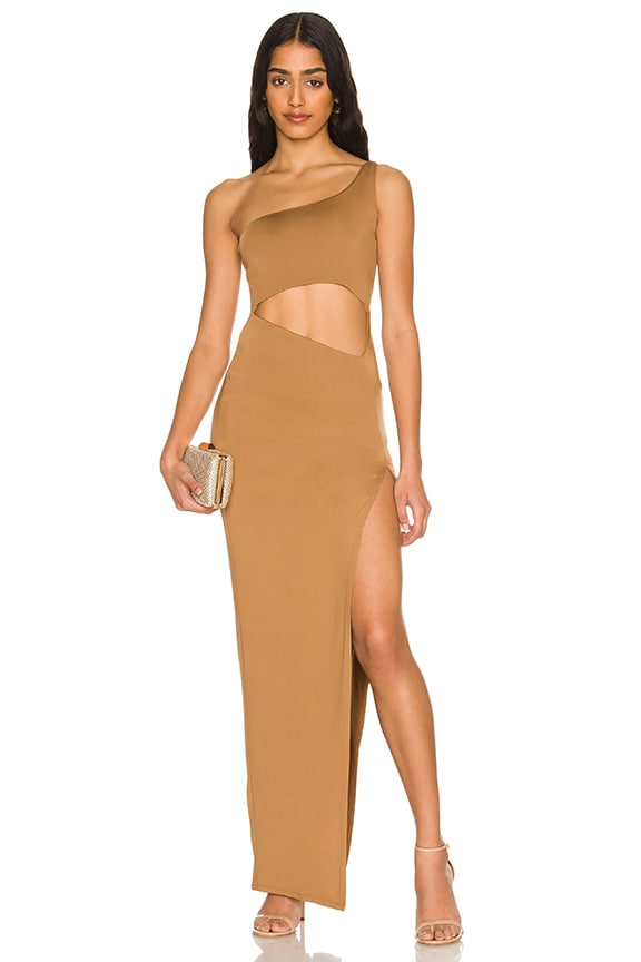Image 1 of Erla Cutout Maxi Dress in Brown