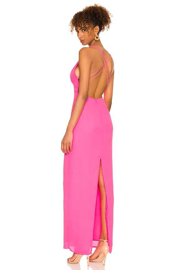 Image 1 of Lucinda Strappy Maxi Dress in Hot Pink