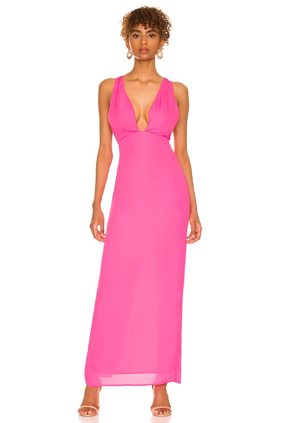 Shop Superdown Lucinda Strappy Maxi Dress In Hot Pink