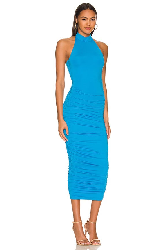 Shop Superdown Mallory High Neck Dress In Blue