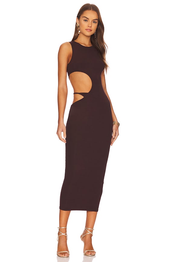 Image 1 of Louella Cut Out Dress in Brown