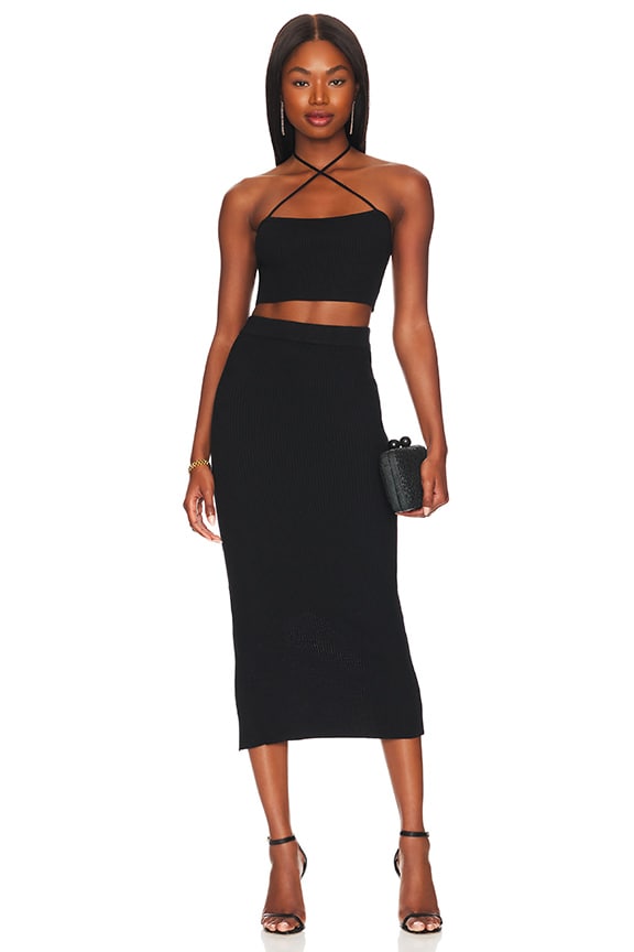 Image 1 of Hazel Maxi Skirt Set in Black