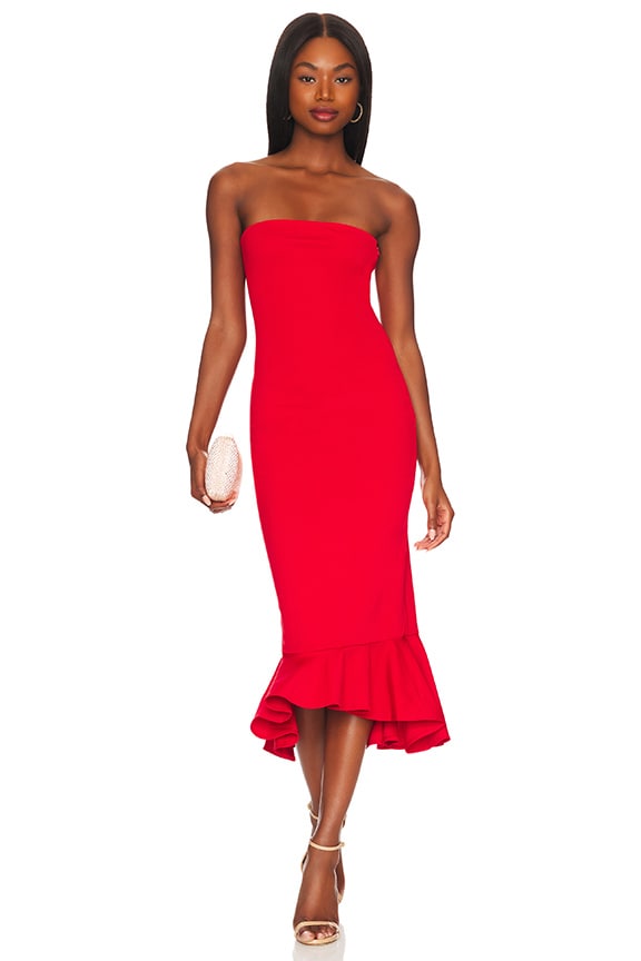 Image 1 of Izzy Ruffle Maxi Dress in Red