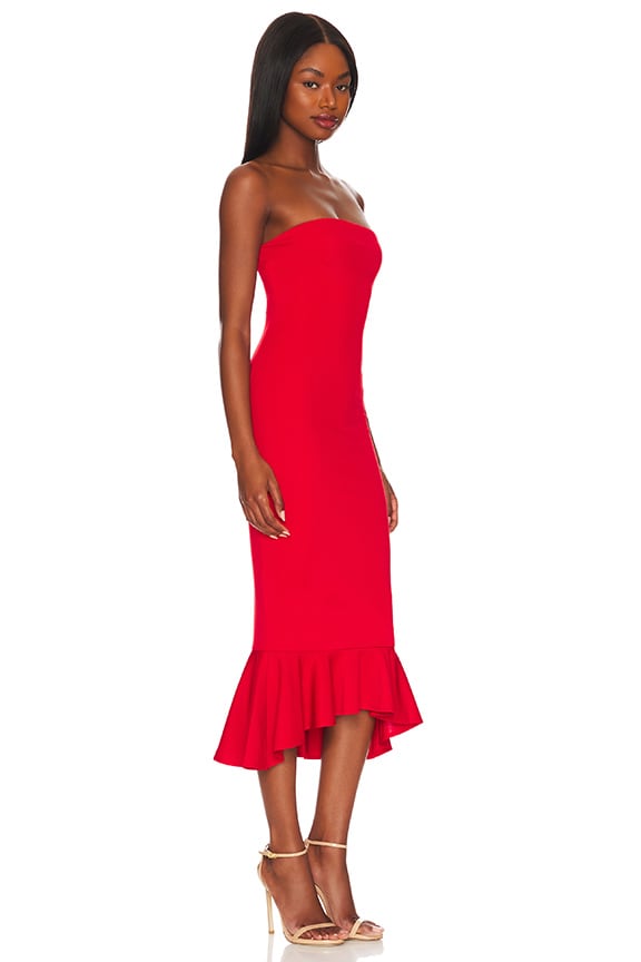 Shop Superdown Izzy Ruffle Maxi Dress In Red