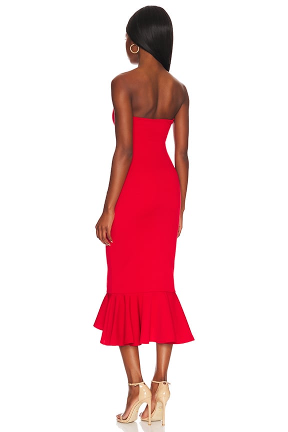 Shop Superdown Izzy Ruffle Maxi Dress In Red