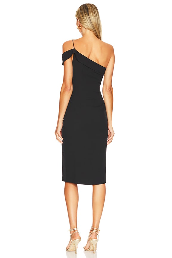 Shop Superdown Jillian Asymmetric Midi Dress In Black