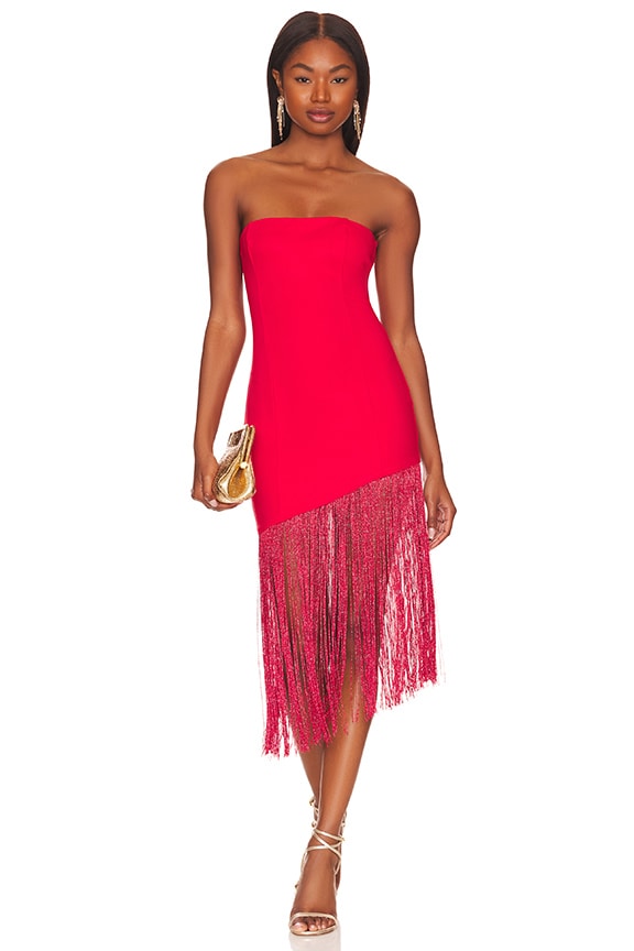 Image 1 of Cleo Strapless Dress in Red