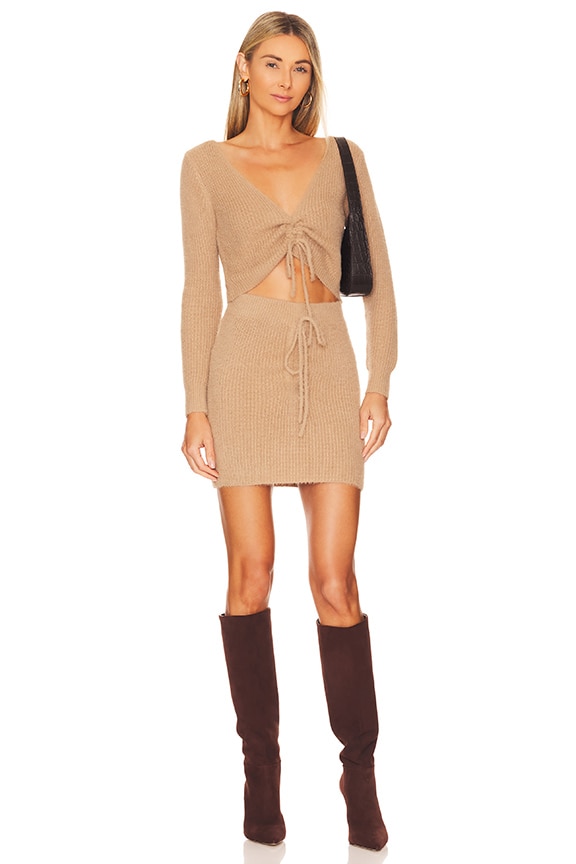 Image 1 of Serina Sweater Skirt Set in Nude