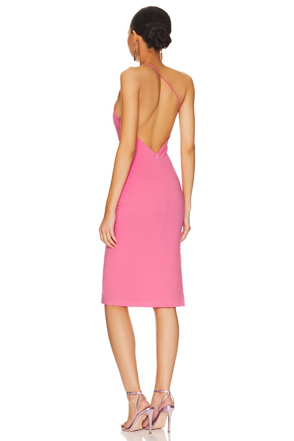 Shop Superdown Brynn Ruched Midi Dress In Pink