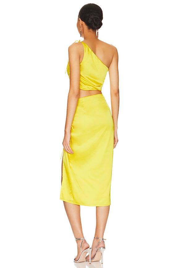 Shop Superdown Kristy Ruched Skirt Set In Yellow