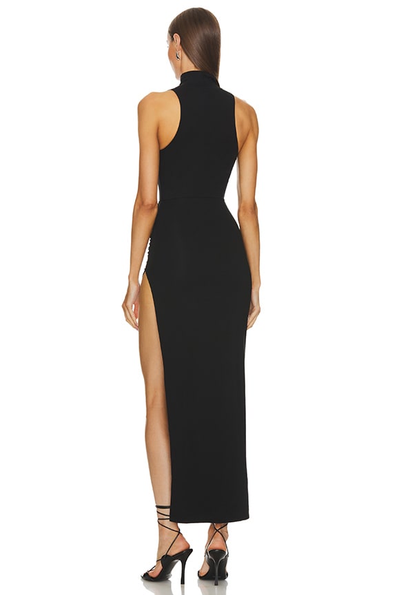 Superdown Janet Slit Midi Dress In Black