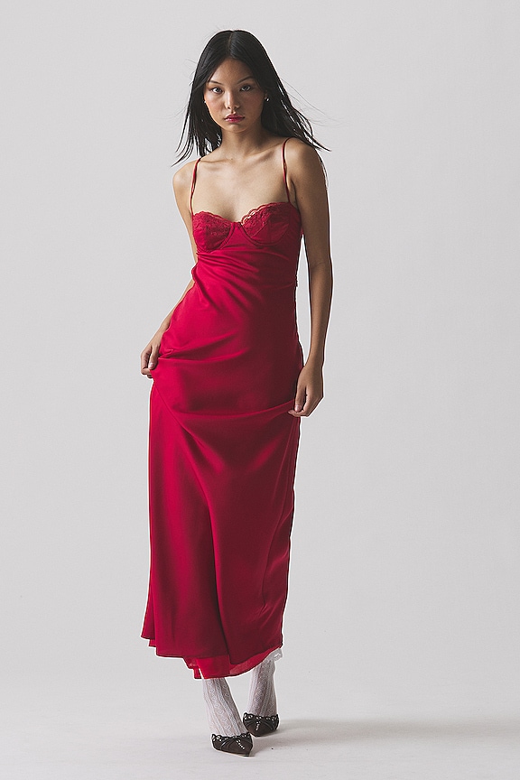 Image 1 of Talia Midi Dress in Crimson