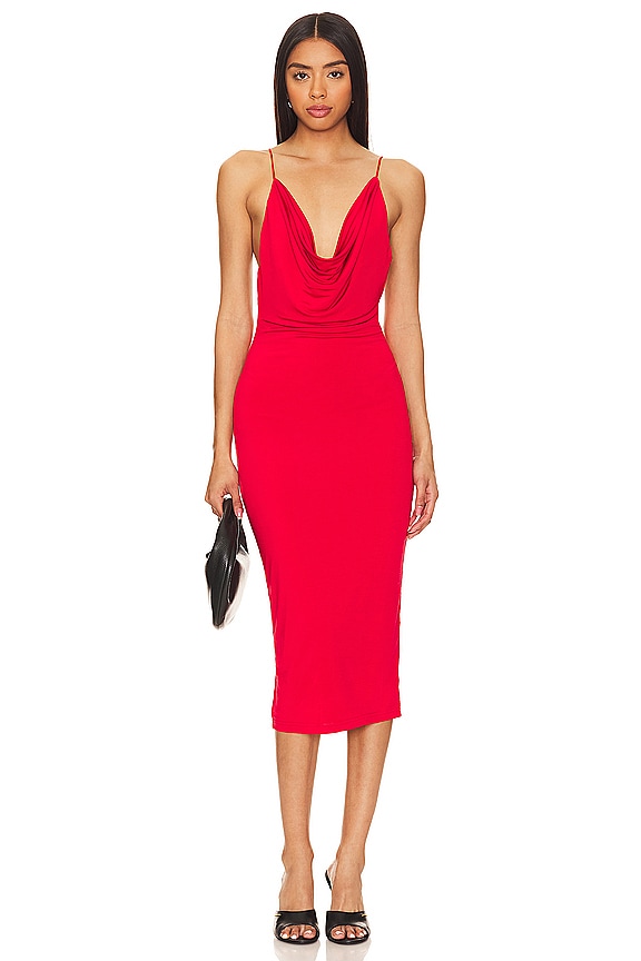 Shop Superdown Leighton Midi Dress In Red