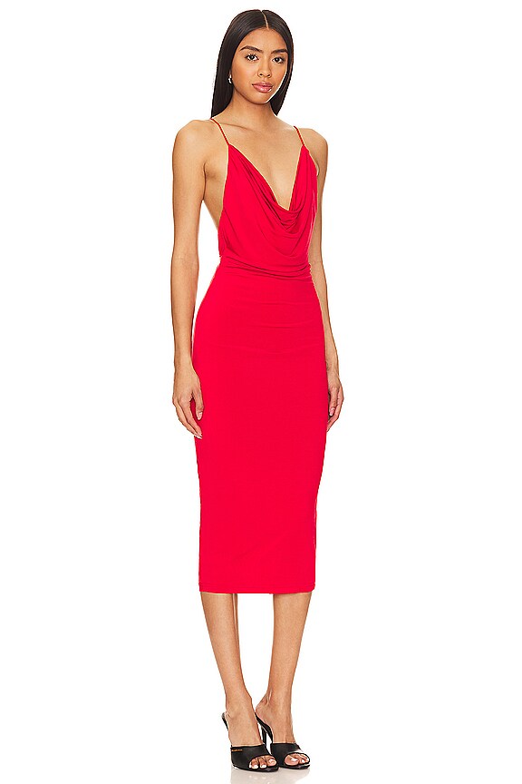 Shop Superdown Leighton Midi Dress In Red