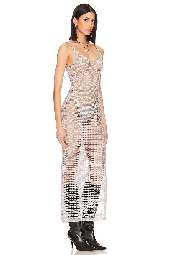 Superdown Marlee Maxi Dress In Silver