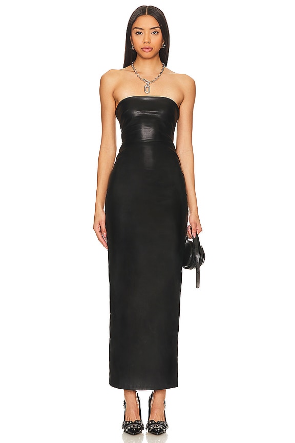 Shop Superdown Alexandra Faux Leather Dress In Black
