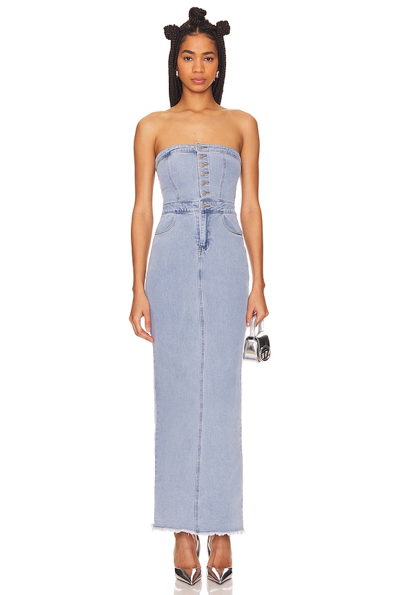 Image 1 of Natalia Maxi Dress in Light Wash