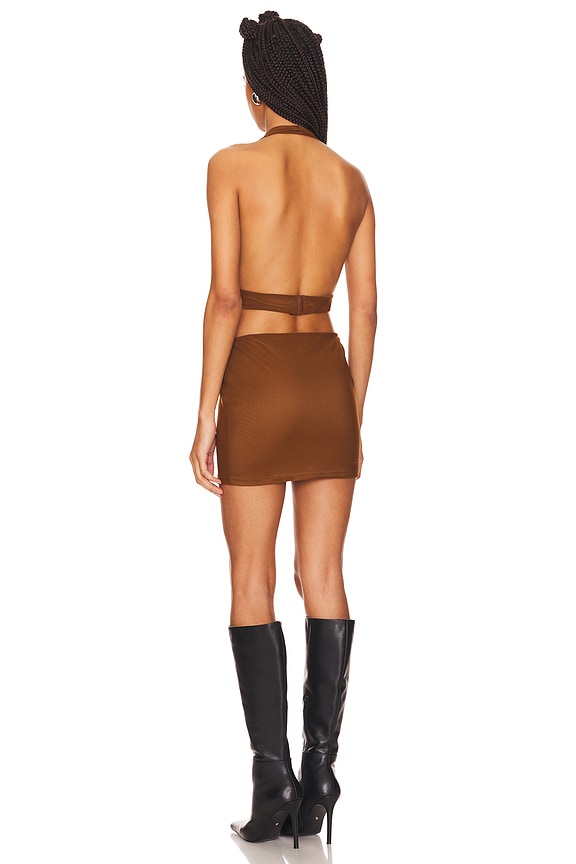 Superdown Levi Mini Dress In Chocolate