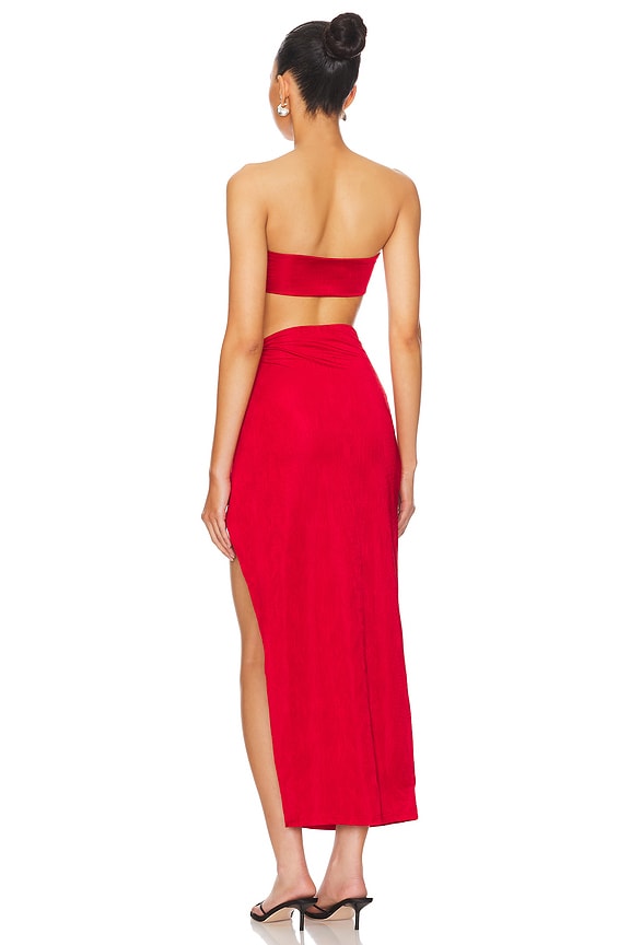 Superdown Karolyna Maxi Skirt Set In Red