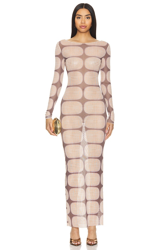 Image 1 of Amaya Maxi Dress in Brown Multi