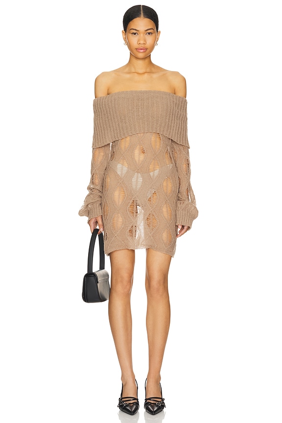 Image 1 of Aubrey Mini Dress in Taupe