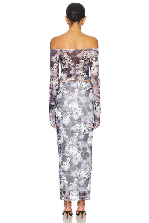 Superdown Kora Skirt Set In Black & White Floral