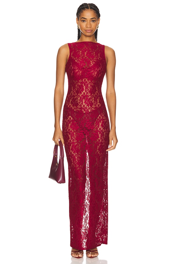 Image 1 of Iris Lace Dress in Red