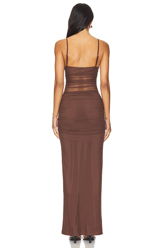 Superdown Celeste Maxi Dress In Chocolate Brown