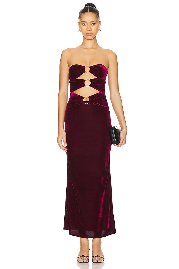 Image 1 of Luciana Maxi Dress in Wine