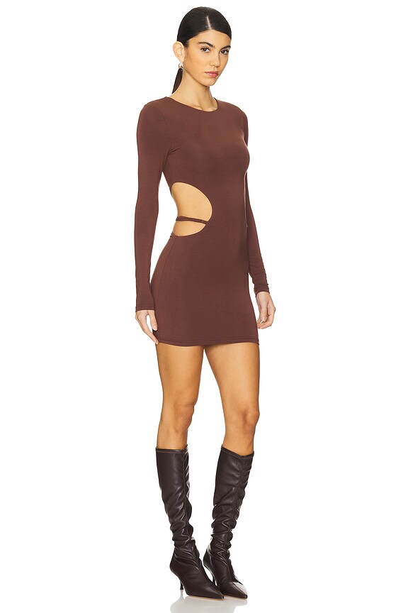 Superdown Torianna Mini Dress In Chocolate Brown
