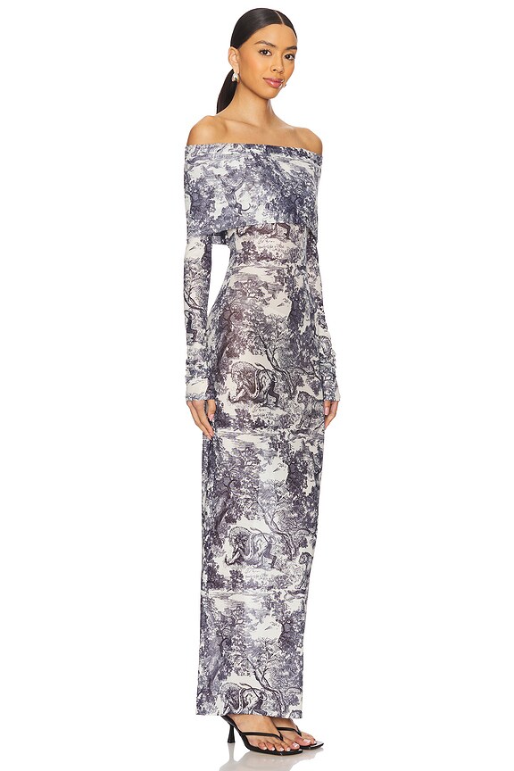 Superdown Karasi Maxi Dress In Navy & White