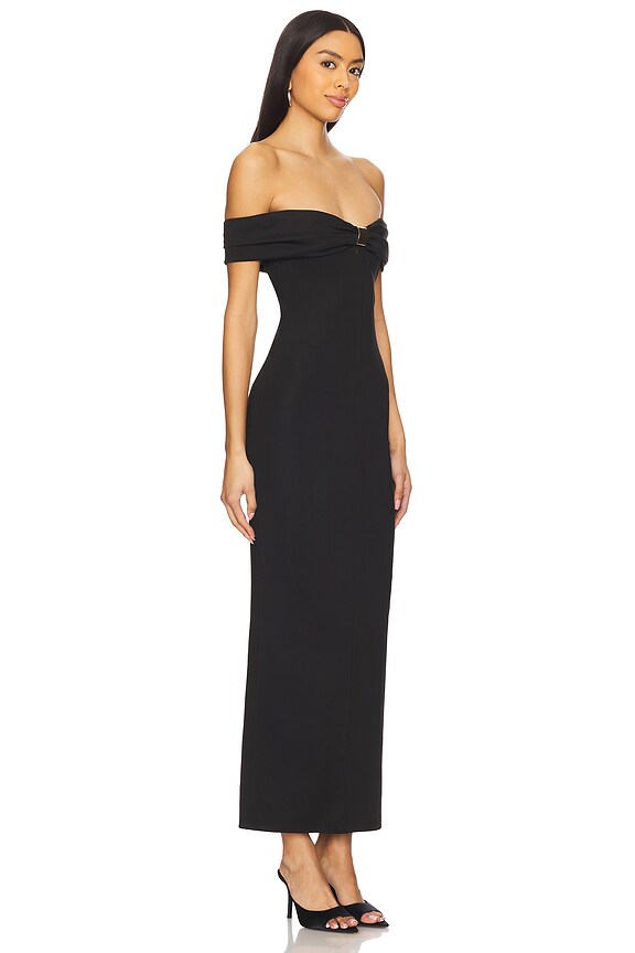 Superdown Blake Off Shoulder Gown In Black
