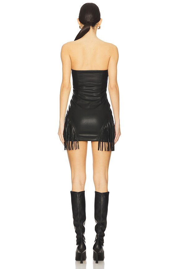 Superdown Riley Fringe Mini Dress In Black