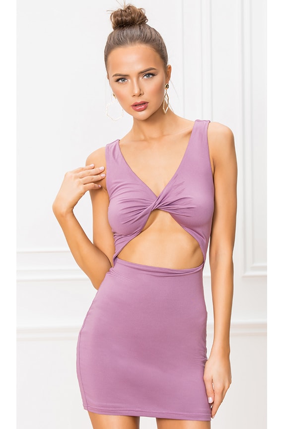 Image 1 of Sedale Twist Front Dress in Mauve