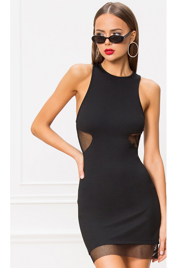 Image 1 of Michaela Cut Out Dress in Black
