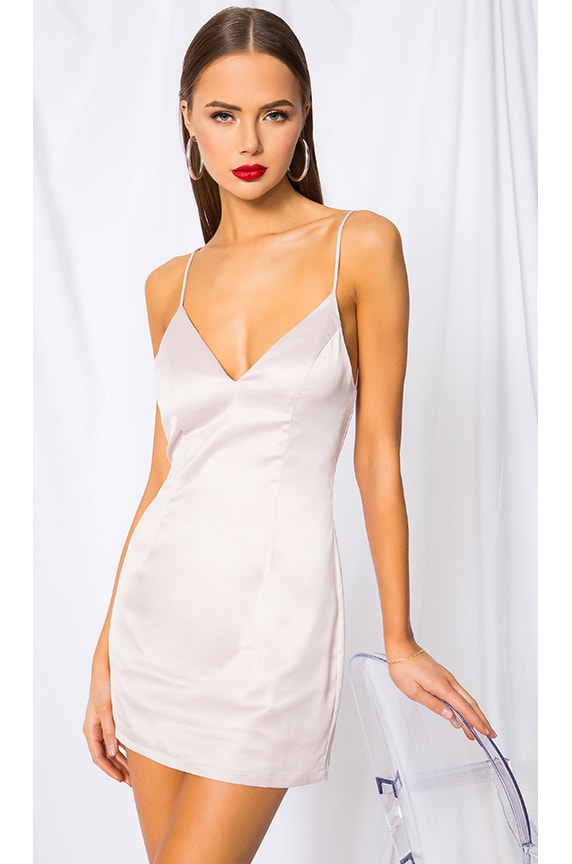 Shop Superdown Nicole Mini Dress In Nude