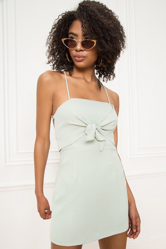 Image 1 of Thalia Bow Front Dress in Sage