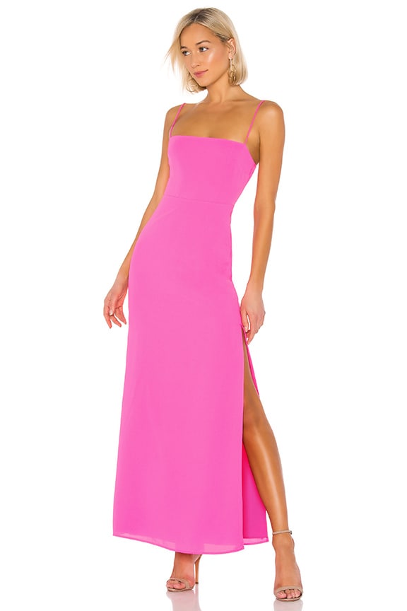 hot pink maxi dress