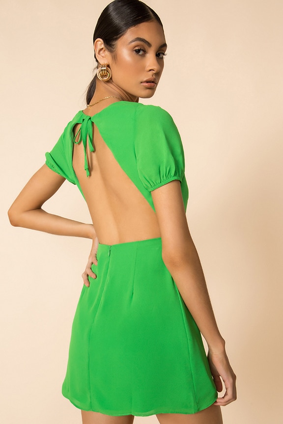 Image 1 of Anais Open Back Dress in Green