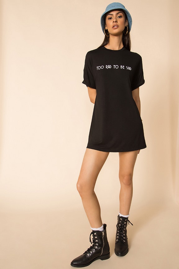 Image 1 of Kate Jersey Tee Dress in Black