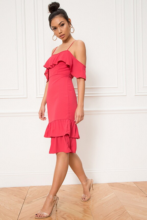 Image 1 of Cecily Midi Dress in Rose