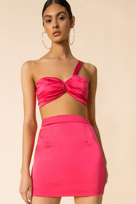 Image 1 of Marilou Skirt Set in Hot Pink