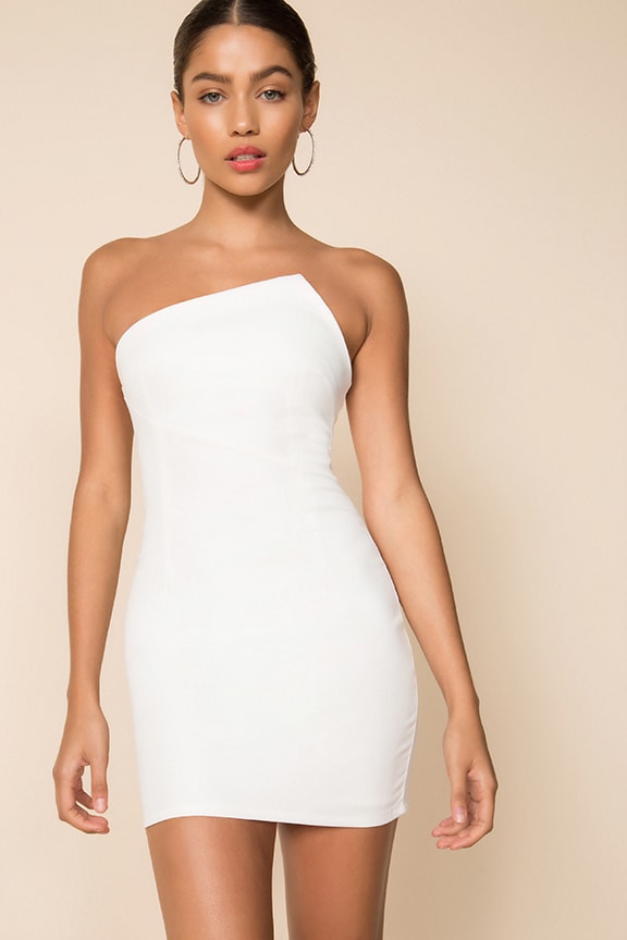 Image 1 of Quincy Strapless Mini Dress in White