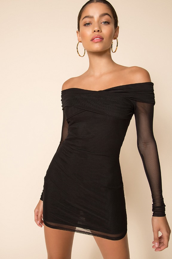 Image 1 of Ramona Mesh Dress in Black