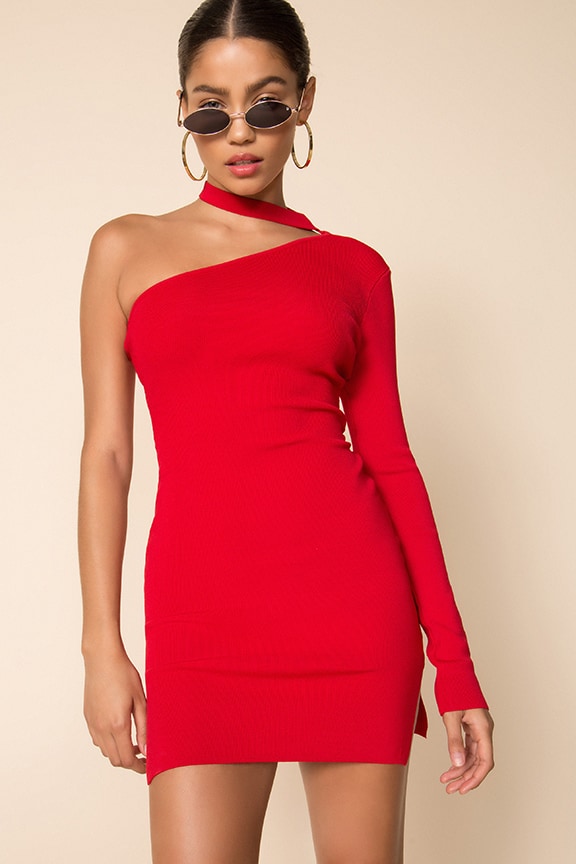 Image 1 of Shayna Choker Dress in Red