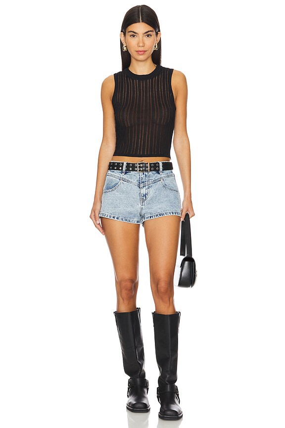 Superdown Janie Shorts In Blue Wash